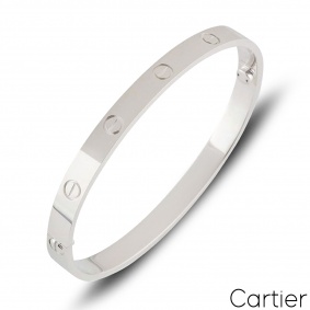 Cartier White Gold Plain Love Bracelet Size 21 B6035421 Cartier White Gold Plain Love Bracelet Size 21 B6035421